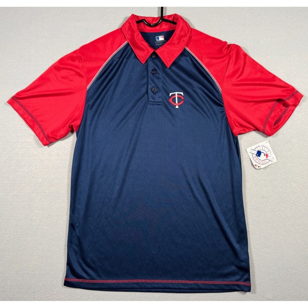 Minnesota Twins Genuine Merchandise Polo Shirt - Blue Red - Size M - NEW W/Tags